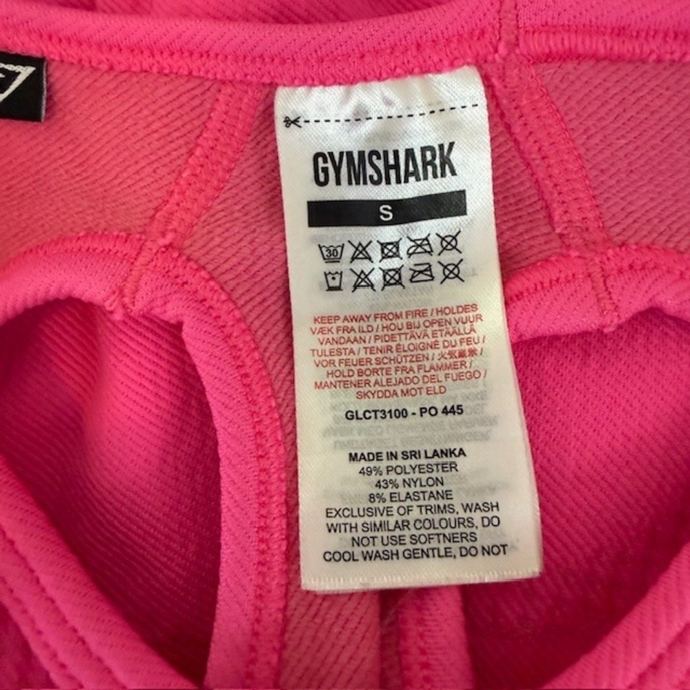Gymshark Ultra Seamless‎ Crop Top Back Cutouts Hot Pink Small - Picture 5 of 8